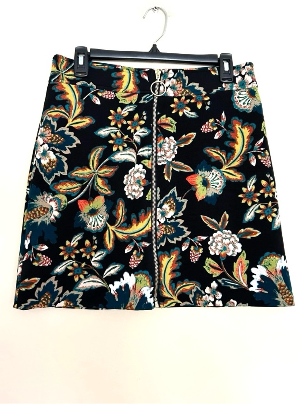 INC International Concepts Black Floral Mini Skirt